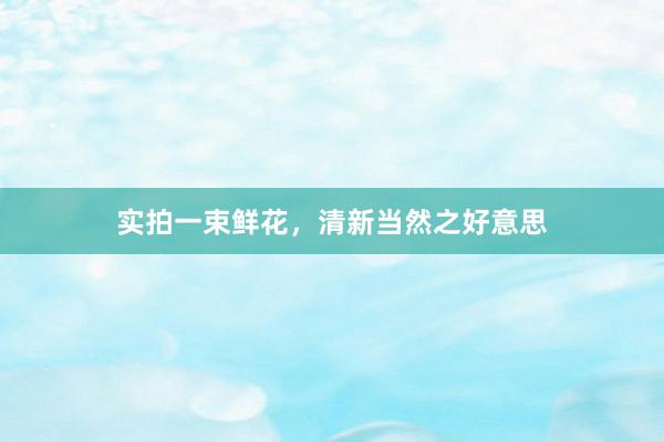 实拍一束鲜花，清新当然之好意思